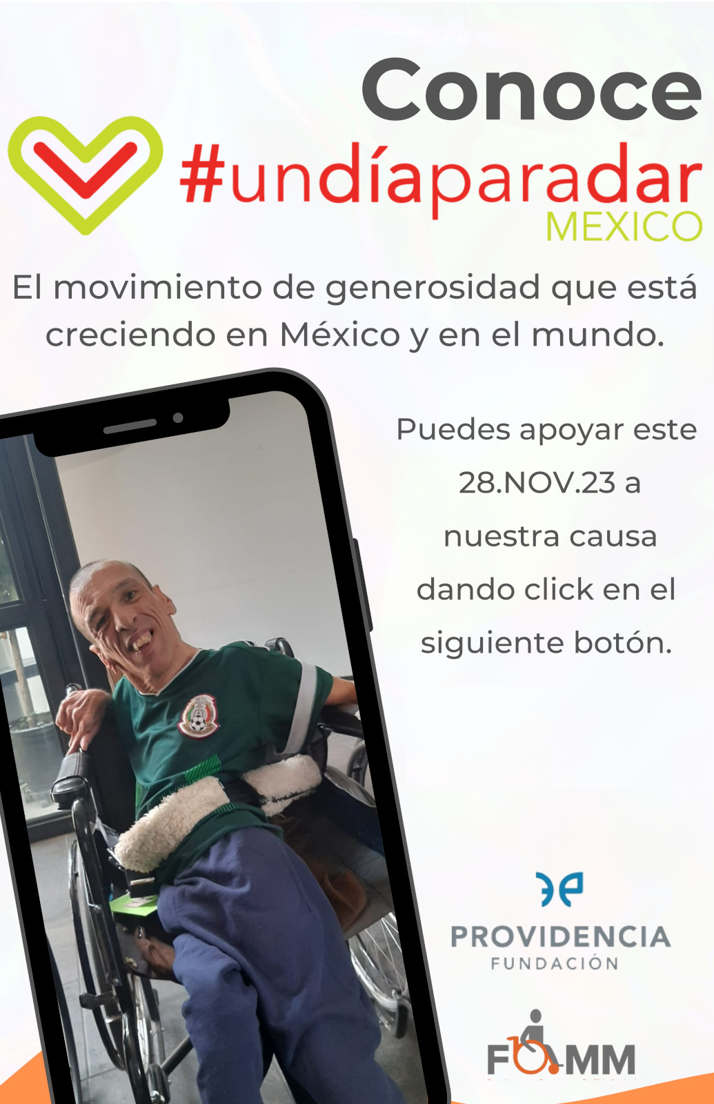 #UNDÍAPARADAR movimiento de generosidad que está creciendo en México y en el mundo.